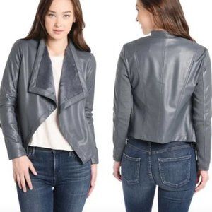 BB Dakota Gracelyn vegan leather open front jacket- Grey, size S